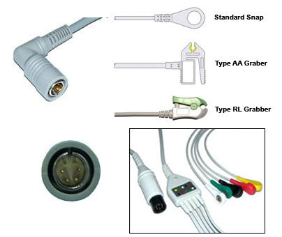 Colin Bp88 Bp306 Ecg Cable With Leads