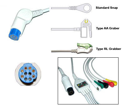 Datex As3 Cardiocap Light M Ecg Cable With Leads