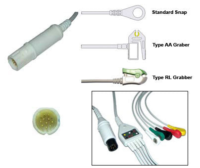 Drager Siemens Babylog Baby Ecg Cable With Leads