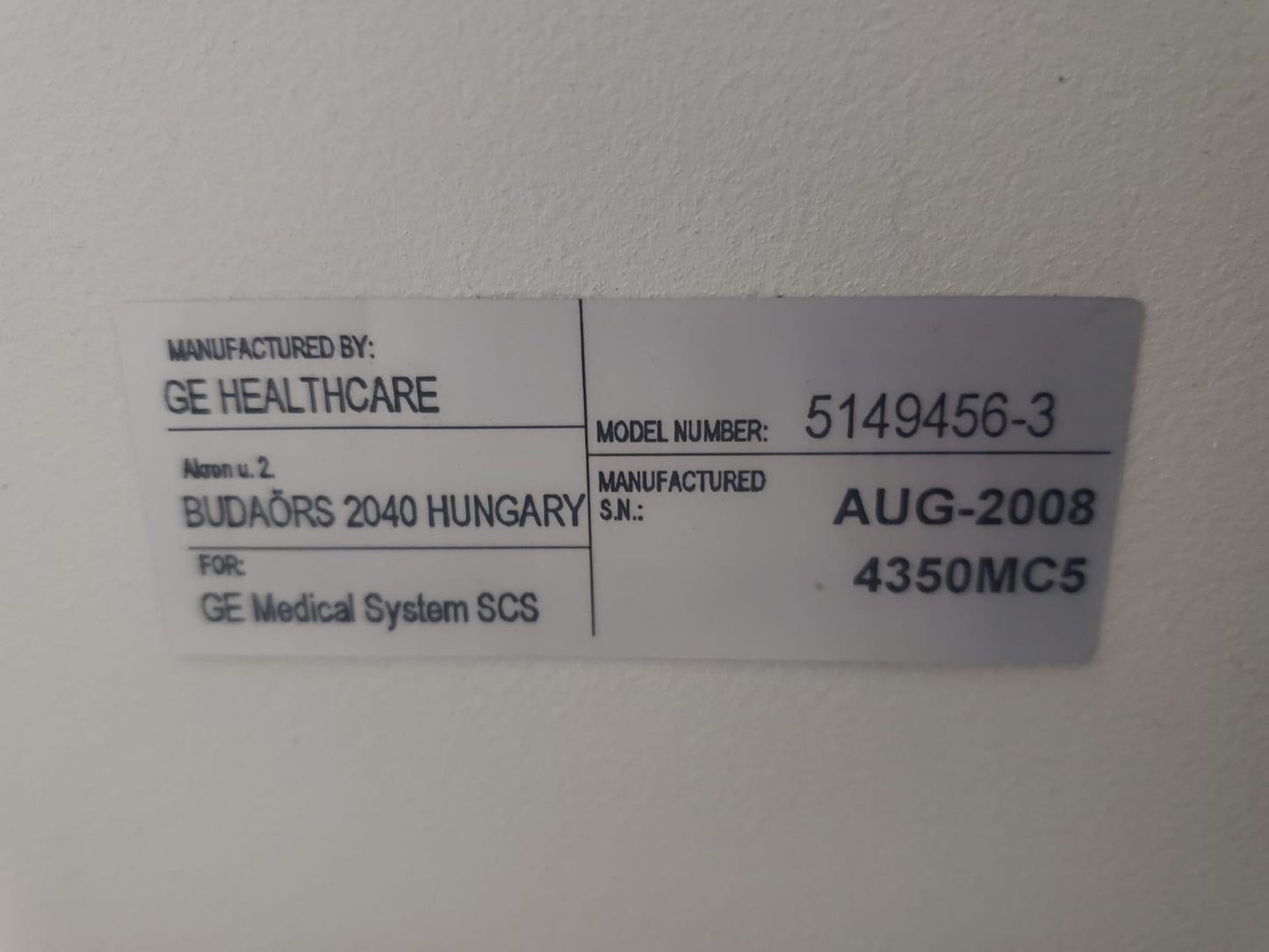 GE Senographe DS Gold Seal