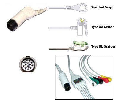 Nihon Kohden Bsm Omp Tec Ecg Cable With Leads