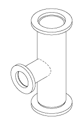 VACUUM REDUCER TEE (1" x 1" x 3/4") FOR STERRAD 100S