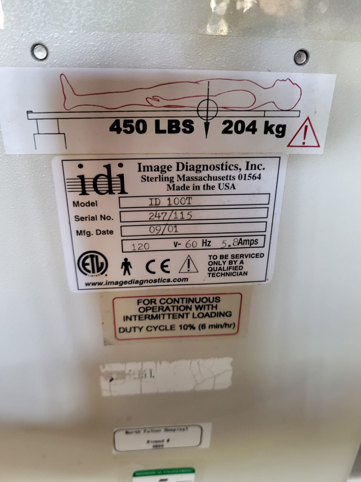 IDI 100T Imaging C-arm Fluoroscopy Table